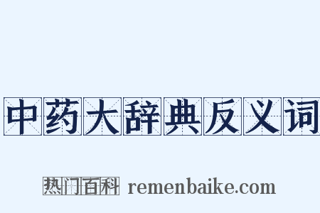 中药大辞典反义词是什么意思的图片